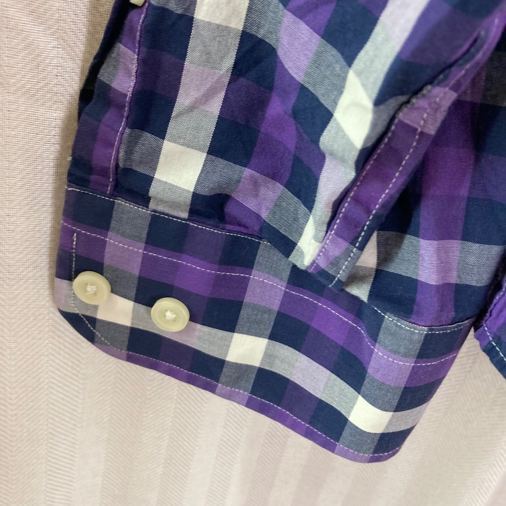 14th & Union‎ Purple Plaid XL Trim Fit Wrinkle Resistant Long Sleeve Shirt - Picture 3 of 7